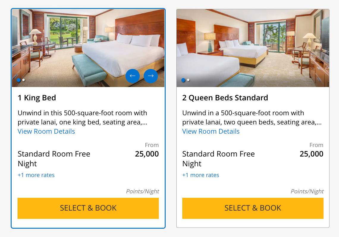 Grand Hyatt Points Award Night Rates