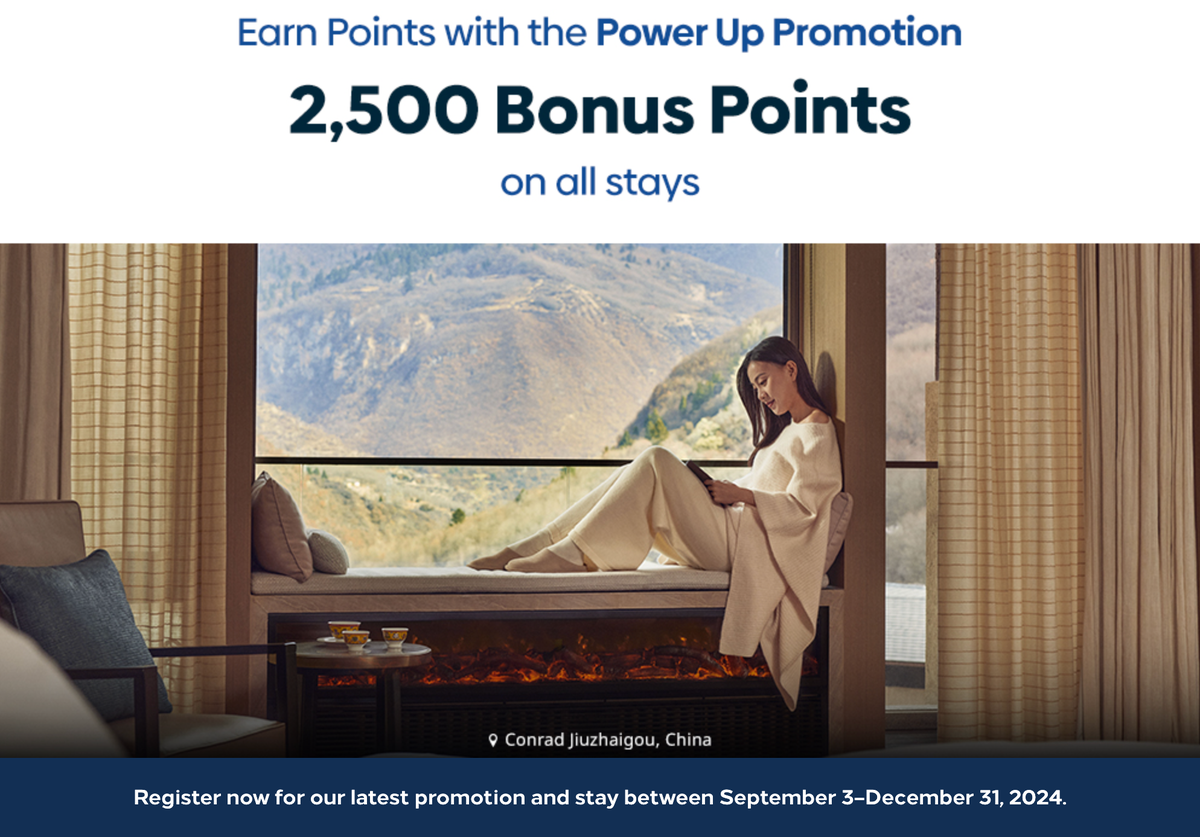 Hilton 2500 points promotion banner August 2024