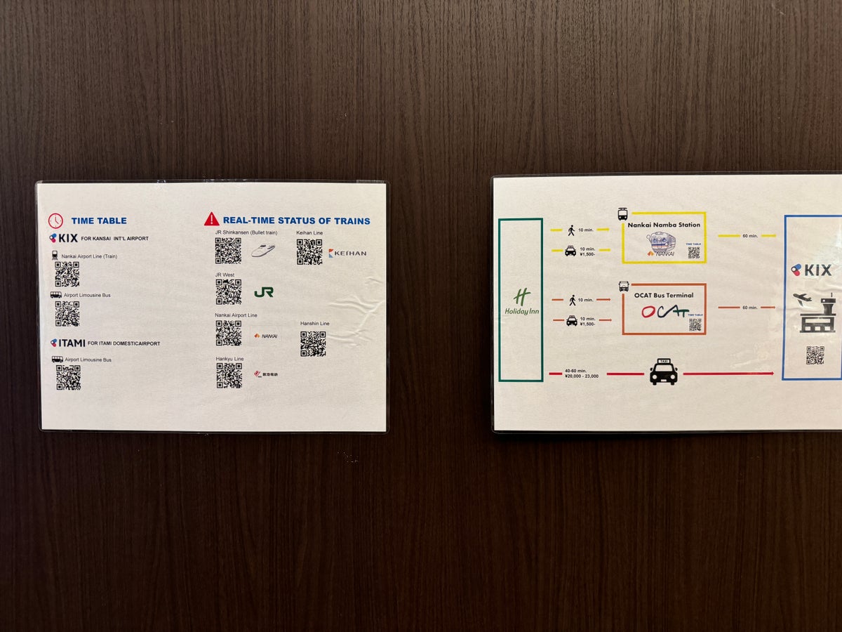 Holiday Inn Osaka Namba lobby train info