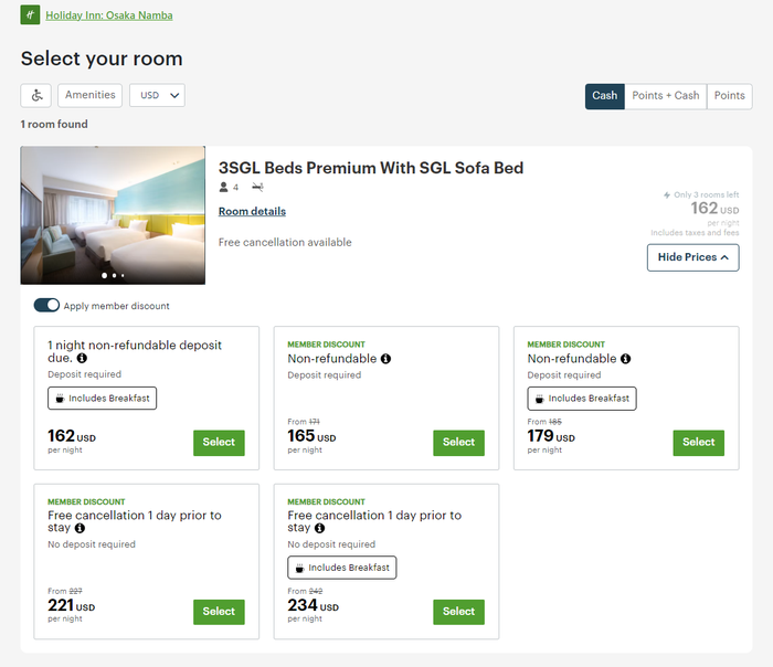 Holiday Inn Osaka Namba room rates Holiday Inn Osaka Namba room rates