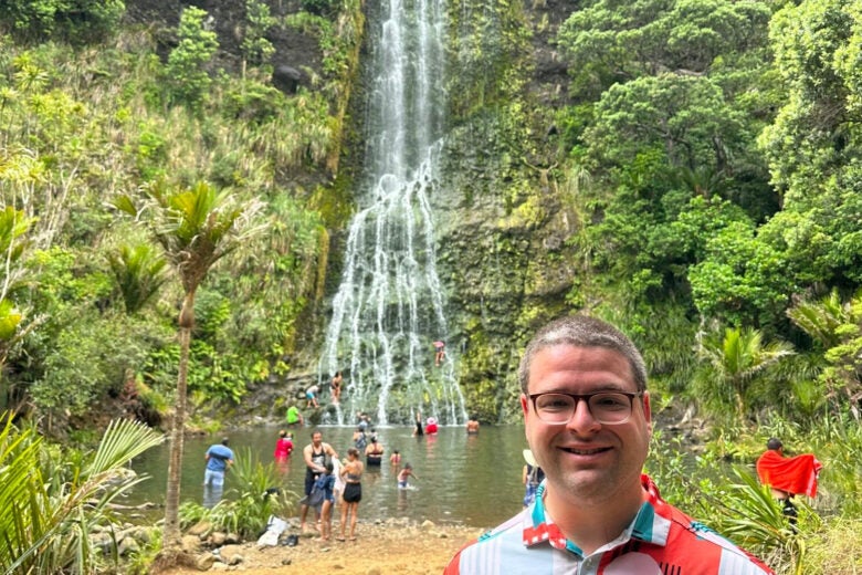 Jamie Larounis at Waterfall