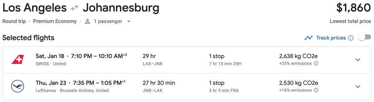 LAX JNB cash rate