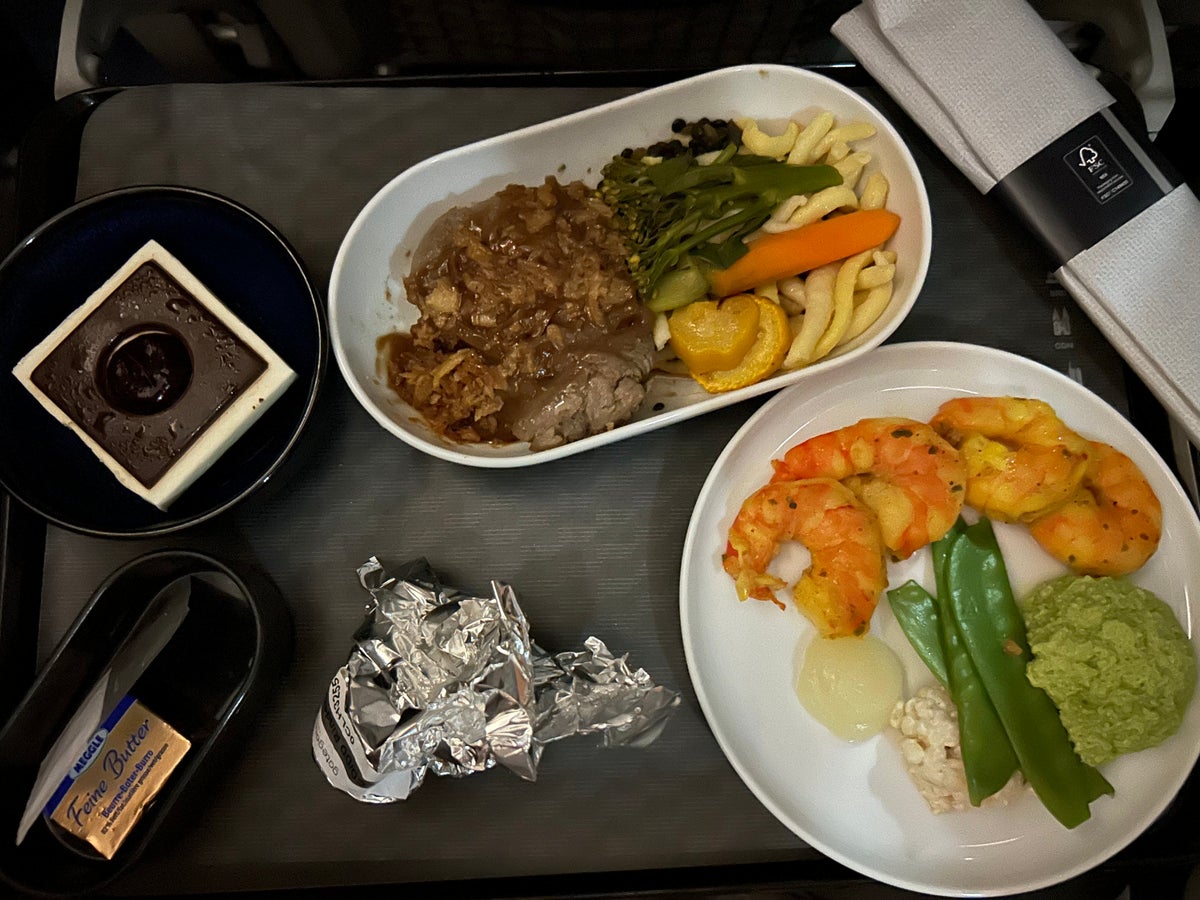 Lufthansa Business Class Dinner