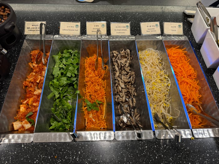 Matina Lounge ICN bibimbap toppings Matina Lounge ICN bibimbap toppings