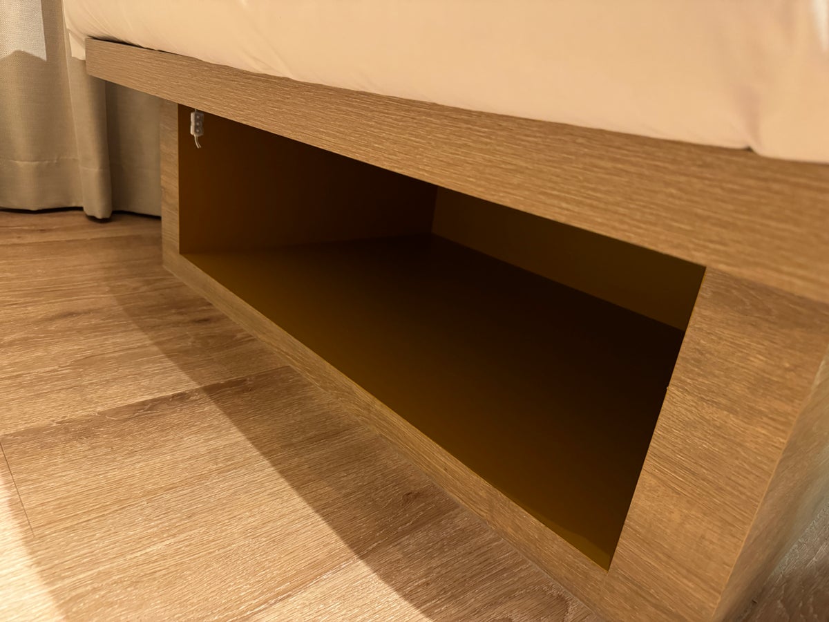 Moxy Kyoto room under bed storage