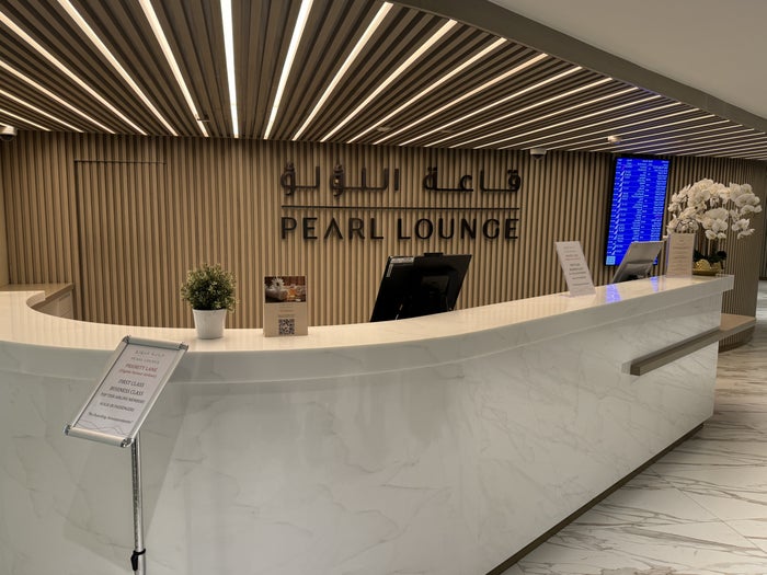 Pearl Lounge AUH check in desk Pearl Lounge AUH check in desk