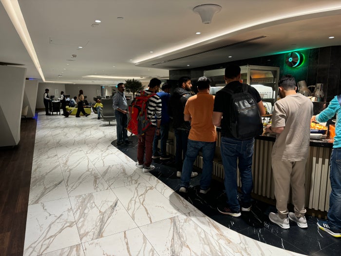 Pearl Lounge AUH line at buffet Pearl Lounge AUH line at buffet