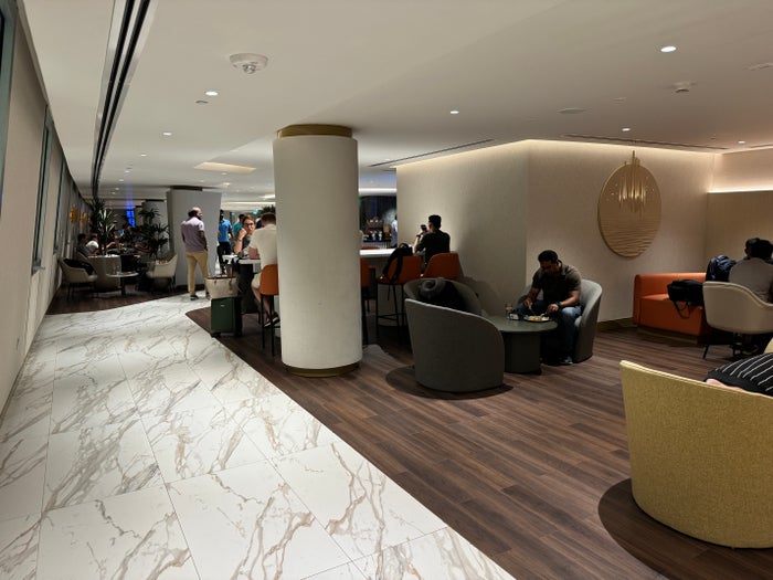 Pearl Lounge AUH seating from entry Pearl Lounge AUH seating from entry