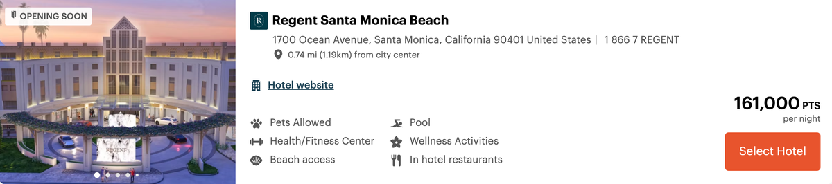 Regent Santa Monica Points Rates