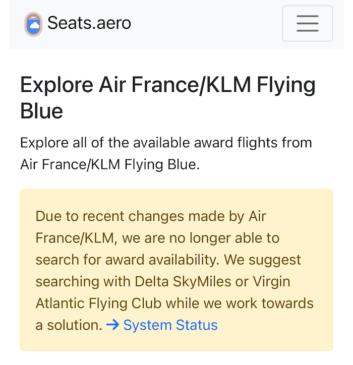 Seats.Aero notice Seats.Aero notice