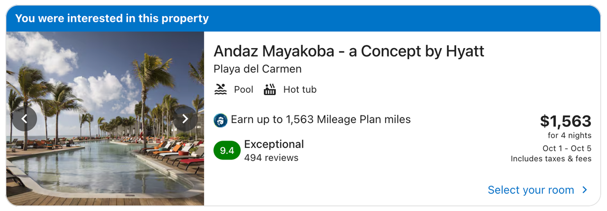 Stays by Alaska Vacations Andaz Mayakoba Mexico cash rate