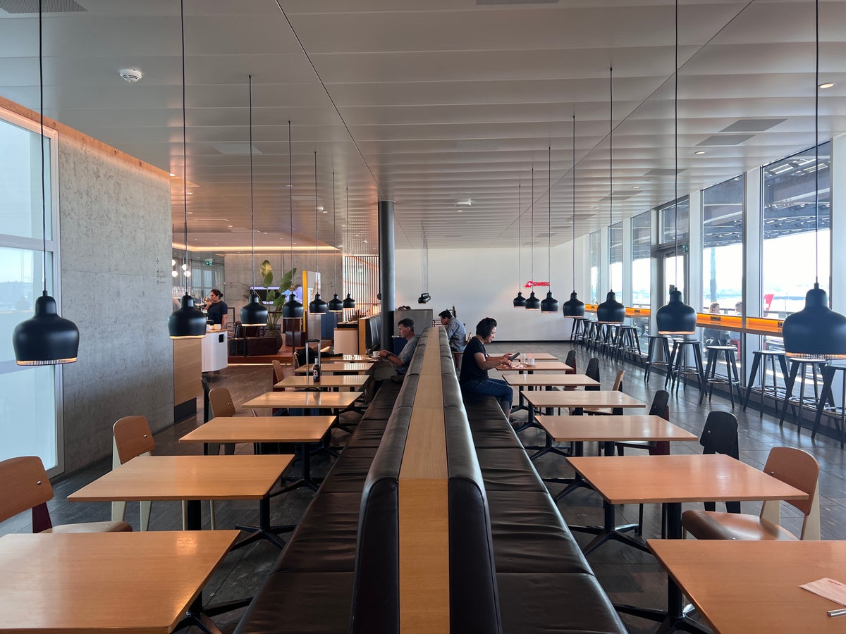 Swiss Business Class Lounge Zurich dining tables