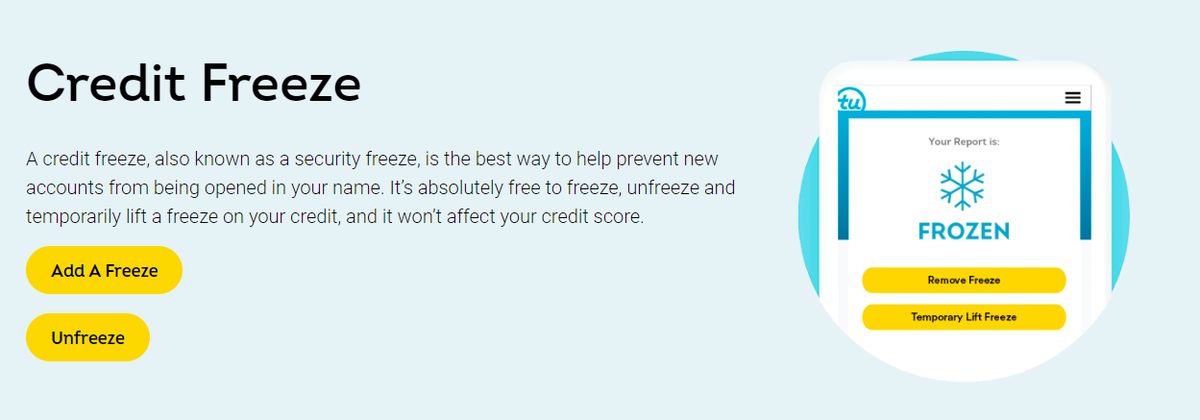 TransUnion Credit Freeze