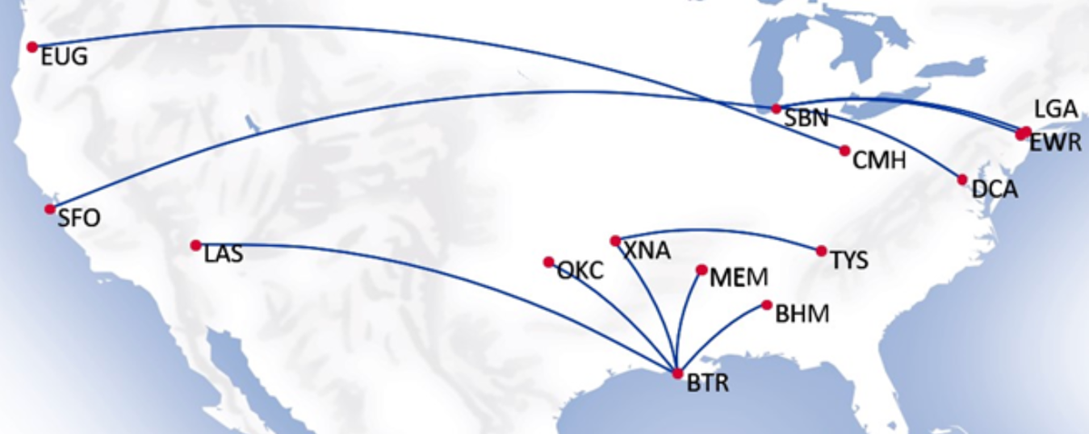 United routes for college football games