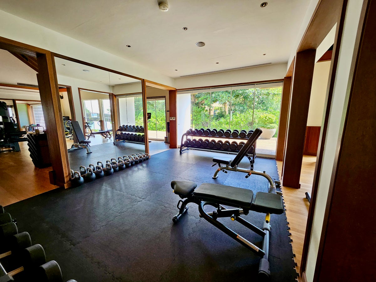 Waldorf Astoria Maldives gym weight room