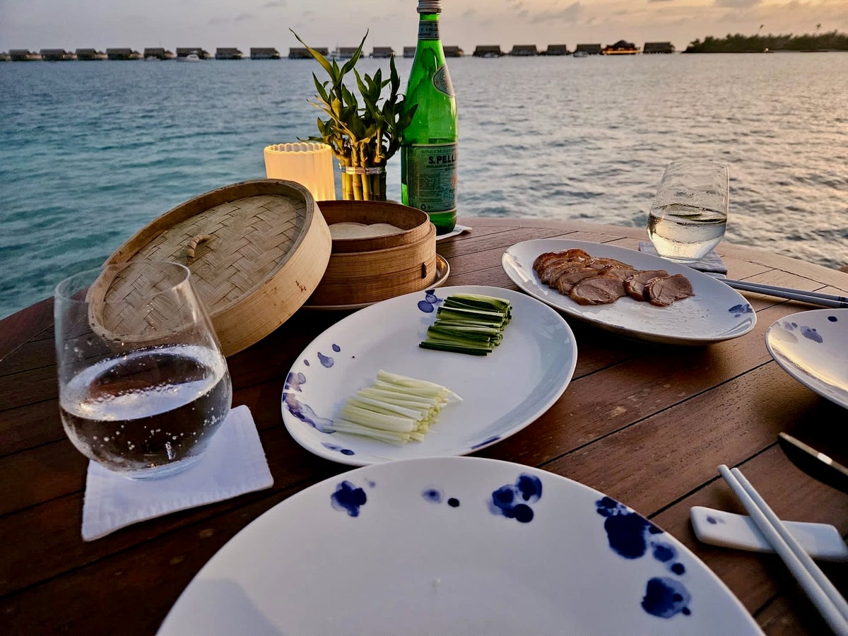 Waldorf Astoria Maldives Peking duck dinner