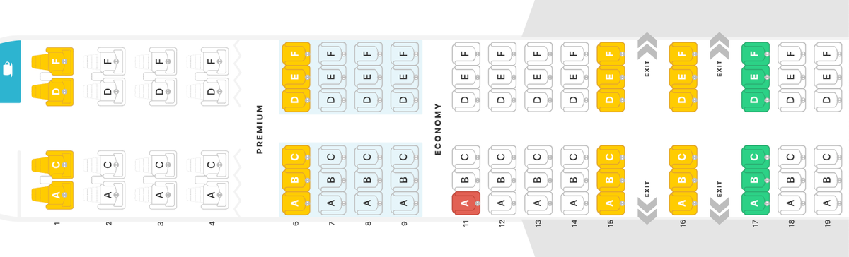 Alaska Airlines B737 9 MAX seat map