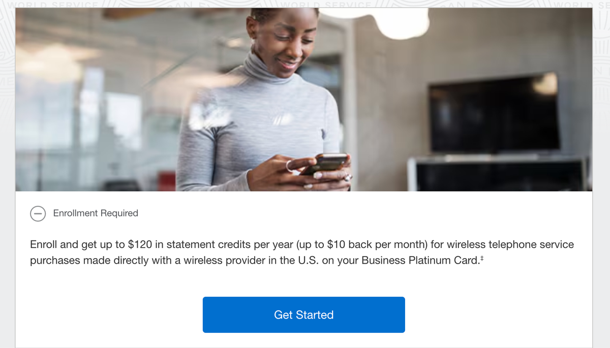 Amex Business Platinum wireless credit