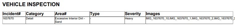 Avis cleaning fee incident report