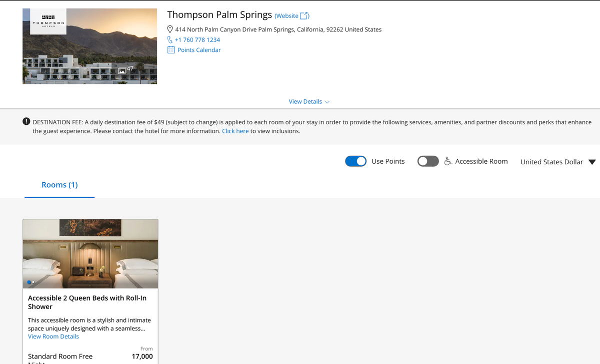 Book Thompson Palm Springs with Points