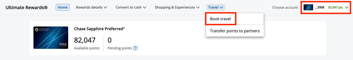 Chase Sapphire Preferred use points for travel