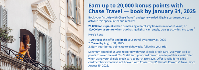 Chase Travel Promo Screenshot Chase Travel Promo Screenshot