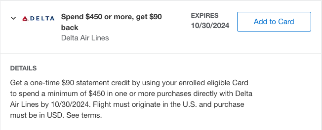 Delta Amex Offer 092924