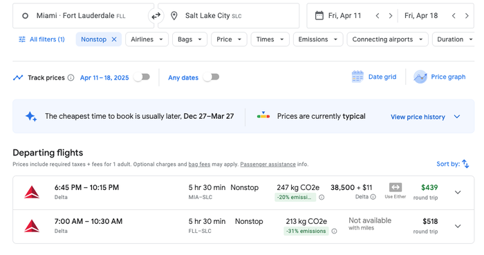 Delta MIAFLL to SLC Screenshot Delta MIAFLL to SLC Screenshot