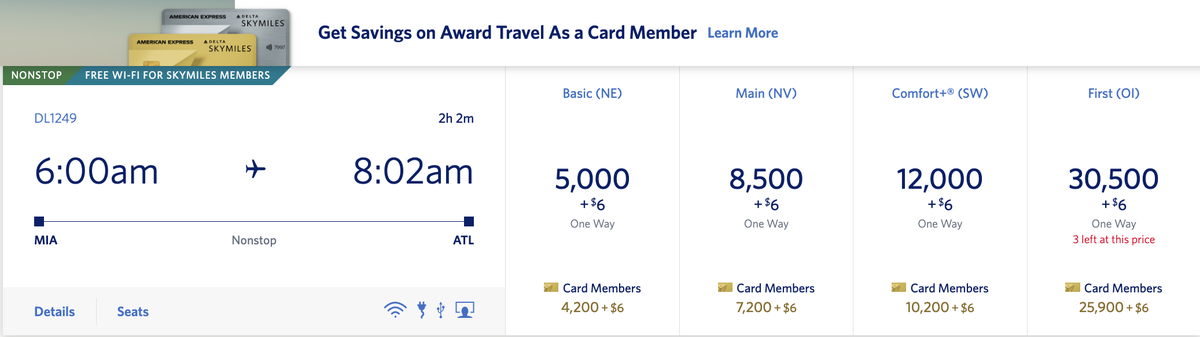 Delta award pricing