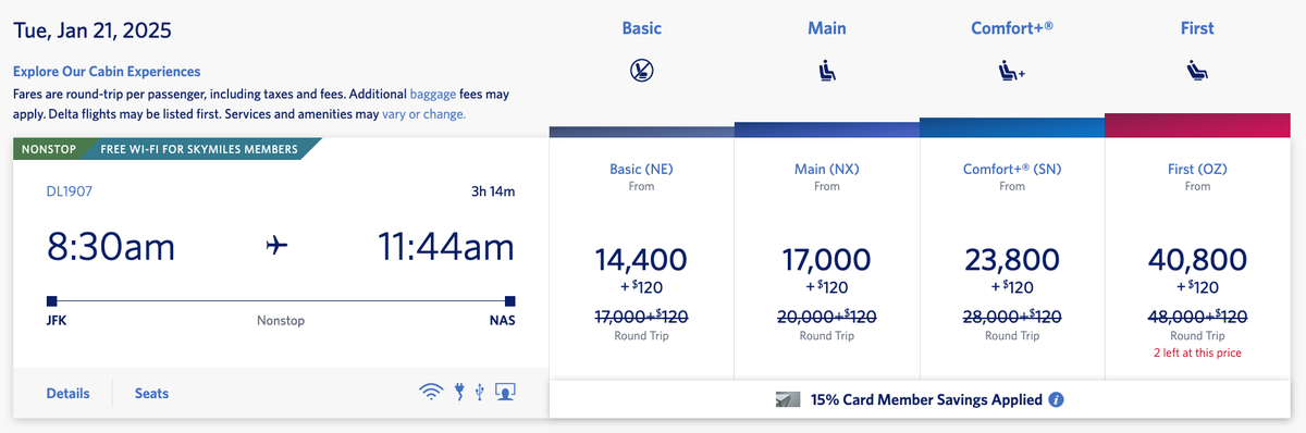 Delta discounted flash sale JFK NAS