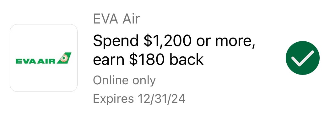 EVA Air Amex Offer