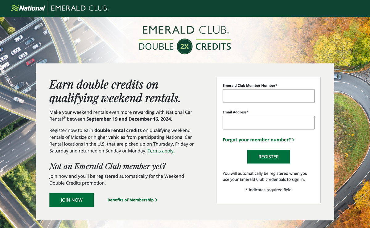 Emerald Club Weekend Double Credits Promotion National