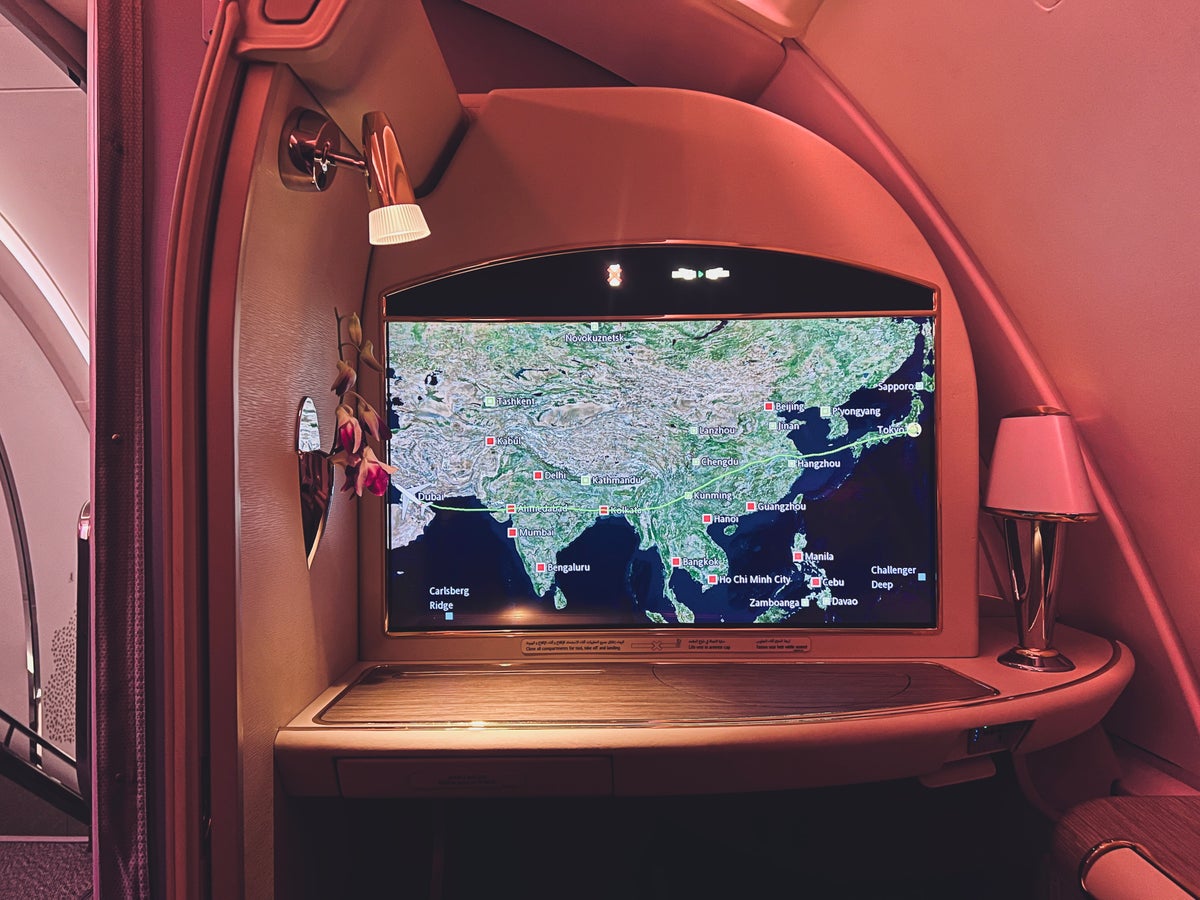 Emirates A380 flight map