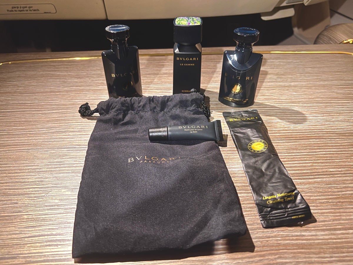 Emirates First A380 Bvlgari toiletries