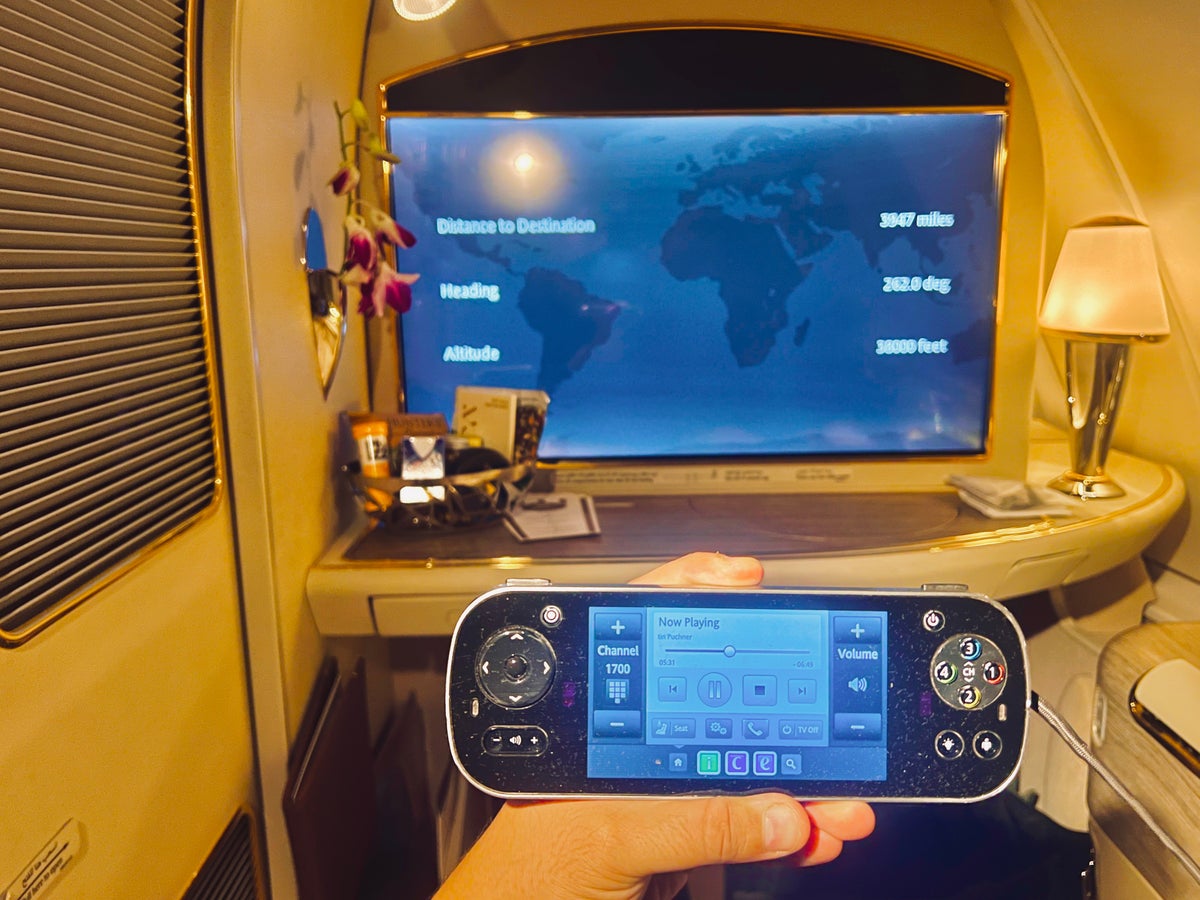 Emirates First A380 IFE remote