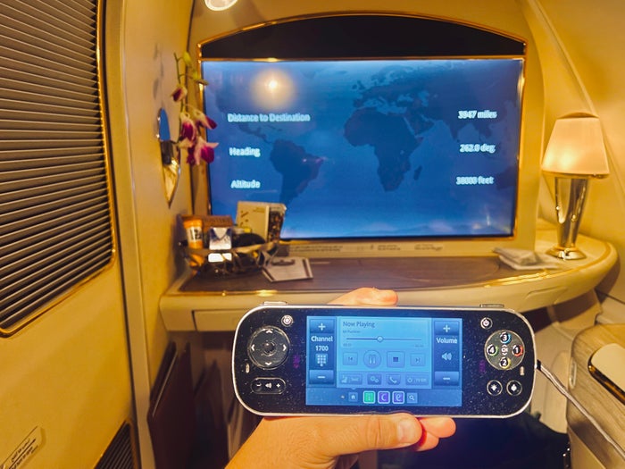Emirates First A380 IFE remote Emirates First A380 IFE remote