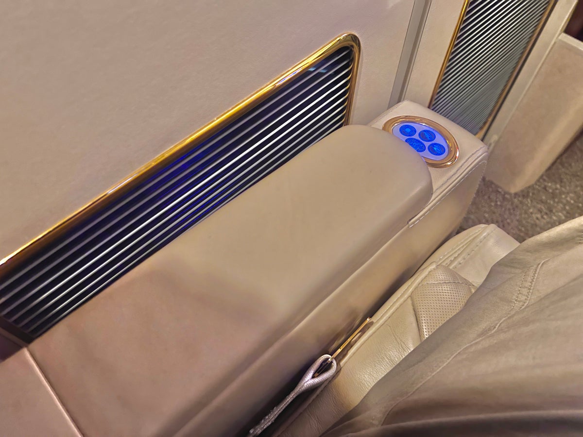 Emirates First A380 armrest