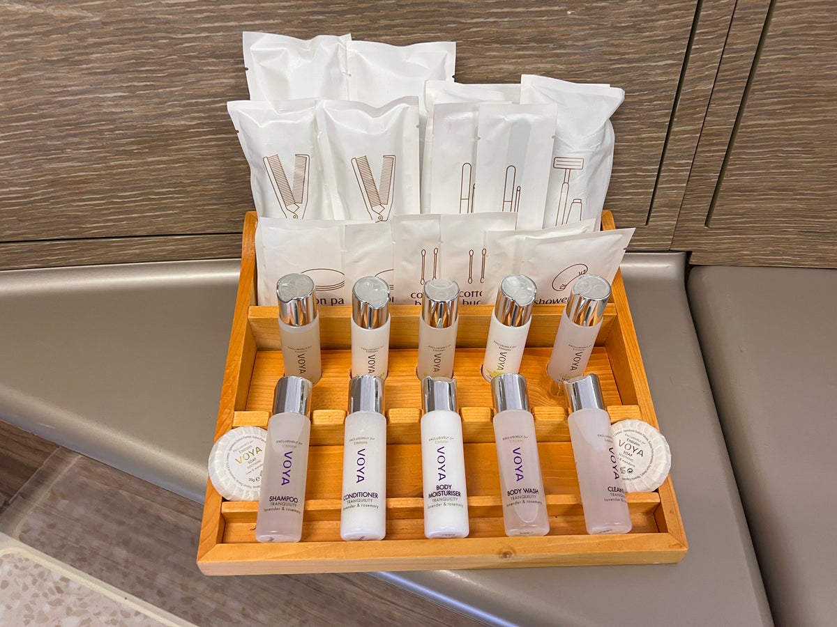 Emirates First A380 shower toiletries