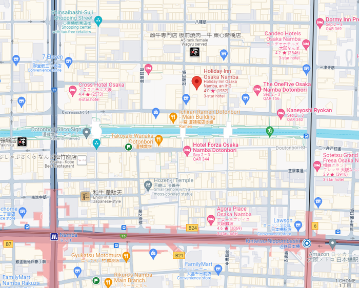Holiday Inn Osaka Namba map Holiday Inn Osaka Namba map