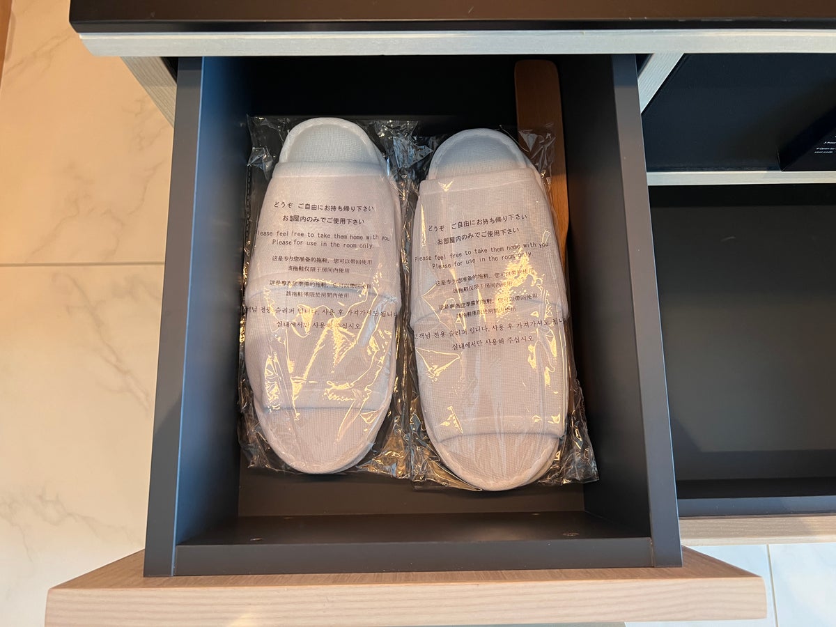 Hyatt House Tokyo Shibuya guest room complimentary slippers