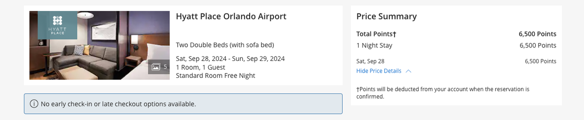 Hyatt Place Orlando confirmation