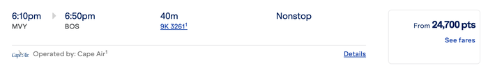 JetBlue Cape Air award rates JetBlue Cape Air award rates