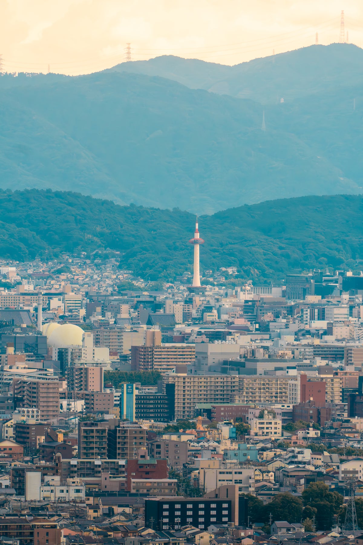 Kyoto tower in distance