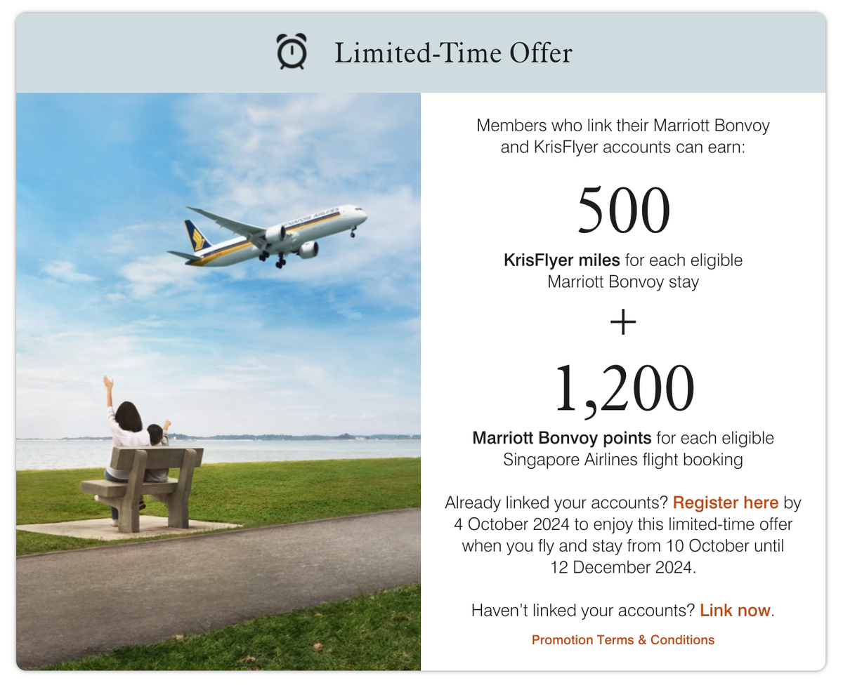 Marriott Bonvoy Singapre KrisFlyer dual earn promotion