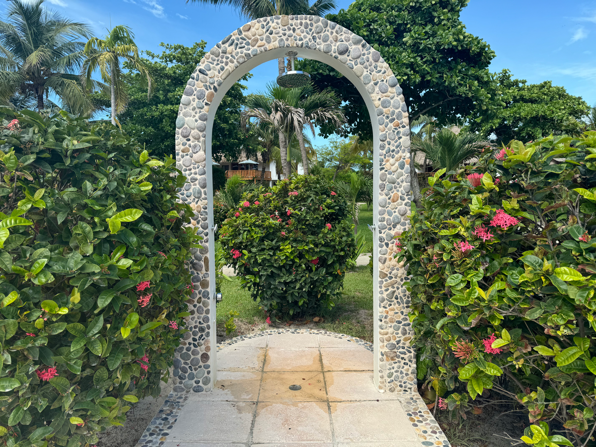 Matachica Resort Belize Mr Mrs Smith pool shower