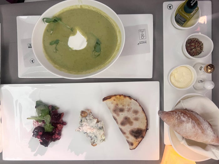 Meal on Turkish Airlines business class Meal on Turkish Airlines business class