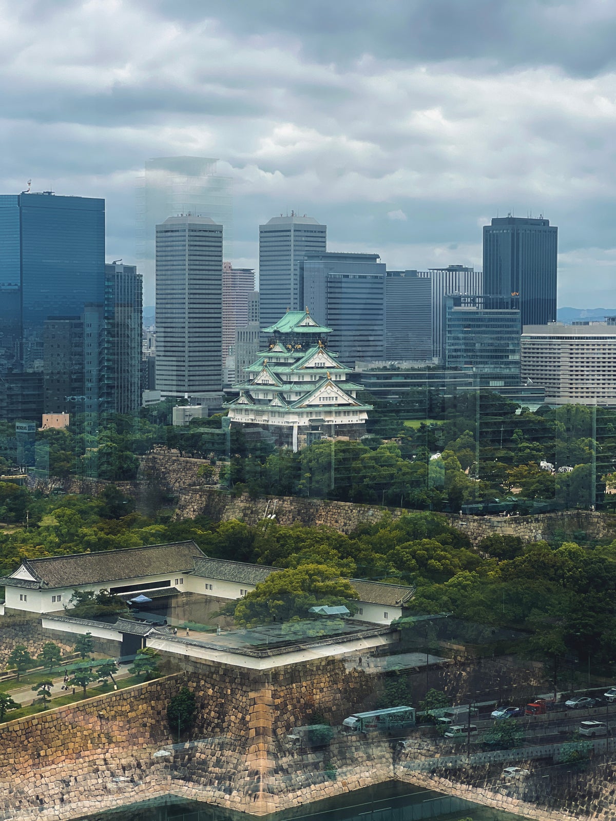 Osaka Castle view from museum