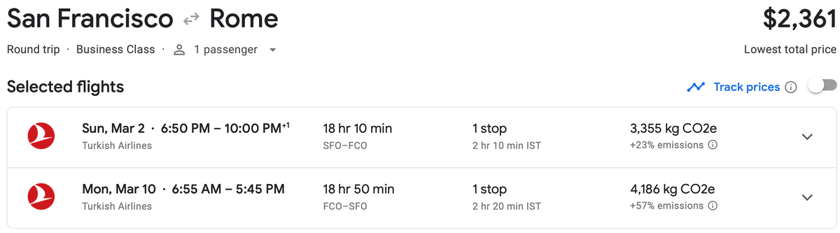 SFO FCO cash rate