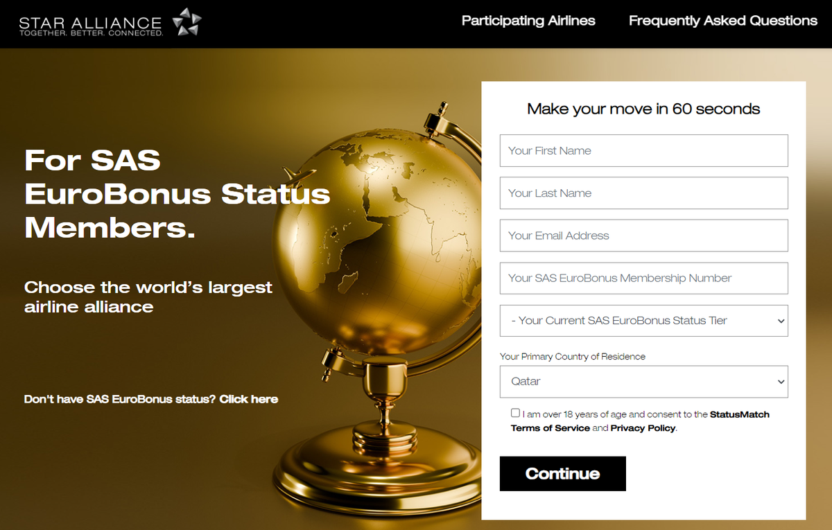 Star Alliance SAS status match