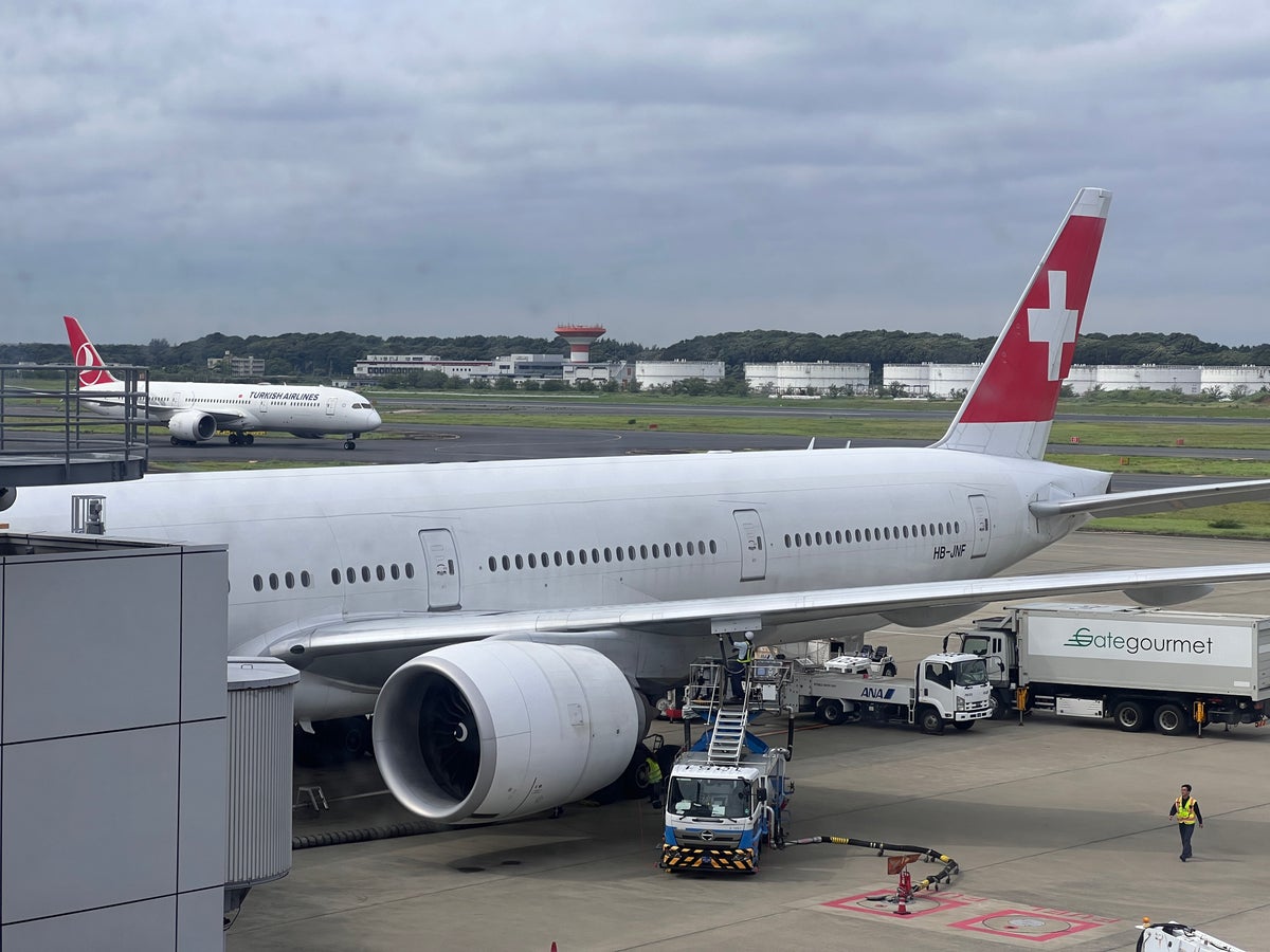 Swiss 777 at Narita airport